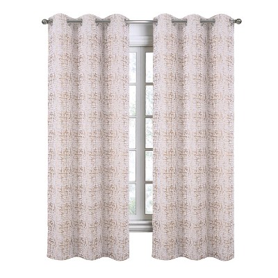 RT Designers Collection Luca Jacquard Grommet Curtain Panel Pair 36" x 84" Chocolate