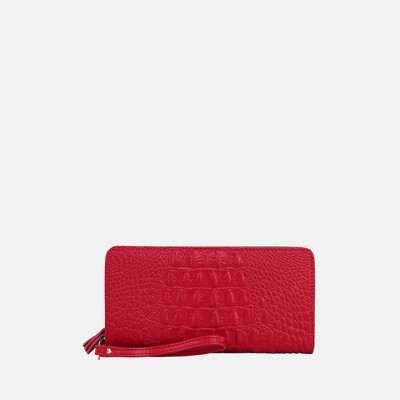 MKF Collection Eve Genuine Leather Crocodile-embossed Women’s Wristlet Wallet by Mia K - Red — фото 2