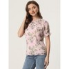 INSPIRE CHIC Women's Chiffon Short Sleeve Ruffled Trim Floral Blouse - 3 of 4