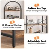 Bookshelf 5 Tier Bookcase Arched Display Racks Tall Standing Bookshelves Metal Frame Open Storage Rack Shelf Large Black Book Shelf for Bedroom - 4 of 4