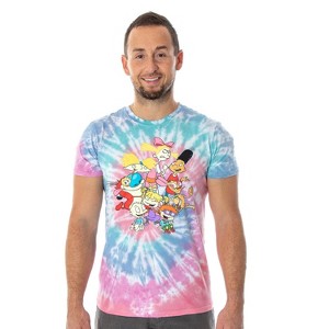 Nickelodeon Men's Rugrats Ren And Stimpy Hey Arnold! Tie Dye T-Shirt - 1 of 3