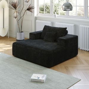 NicBex Couches for Living Room 55" Chenille Sponge Sofa Lounge Chair Fluffy Modern Sleeper Chair with 2 Throw Pillows, No Assembly Required, Grey - 1 of 4