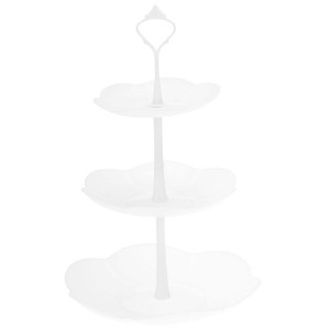 Unique Bargains Petal-shaped 3-Layer Dessert Cupcake Stand with Layered Serving Tray for Pastries Donuts and Fruits - 1 of 4
