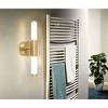LED 2-Light Palmera Bath and Vanity Pendant Brushed Gold/White - EGLO: ETL Listed, Frosted Glass Cylinder, Wall Sconce - 4 of 4
