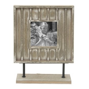 VIP Wood 13.75 in. Gray 5x5 Photo Frame with Base - 1 of 2