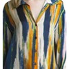 Women's STRIPED SILK TOP - TEMPO PARIS - image 2 of 2