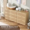 Tall Rattan 9-Drawer Dresser for Bedroom, Large Wooden Chest with Deep Drawers and Wide Top, Versatile Storage for Closet or Living Room - 3 of 4