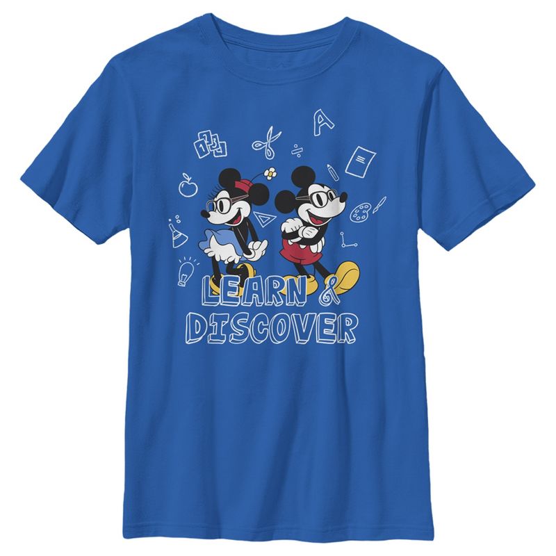 Boy's Mickey & Friends Learn & Discover Mickey and Minnie T-Shirt, 1 of 6