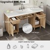 GDFStudio Quinlan 60'' Modern Wooden Bathroom Vanity with SMC Sink, 2 Rattan Doors and 3 Drawers - 4 of 4