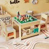 Tangkula 4 in 1 Kids Table & Chair Set w/Reversible Graffiti & Building Blocks Tabletop - 2 of 4
