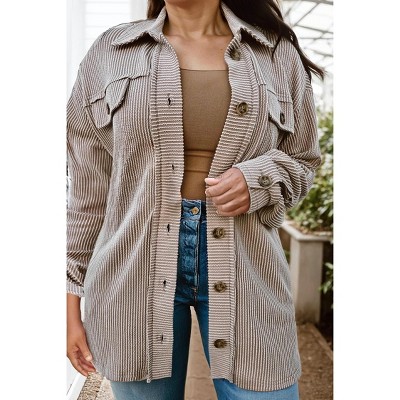 Women's Wavey Textured Button Up - Plus - 66DISCO