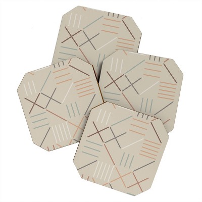 4pk The Old Art Studio Geometric Shapes Coasters - society6