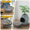 LunaLulinlk Grey artificial plant cat litter box with deodorizing scoop - 4 of 4