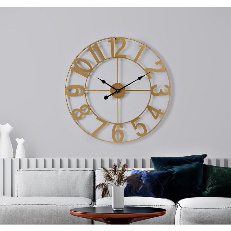 Sorbus Large Wall Clock for Living Room Decor - Numeral Wall Clock for Kitchen - 24 inch Wall Clock Decorative (Gold), 2 of 8