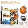 MOEPISY Ball Storage Rack with Elastic Straps, Garage Sports Organizer Storage Cart with Hooks, White - 3 of 4