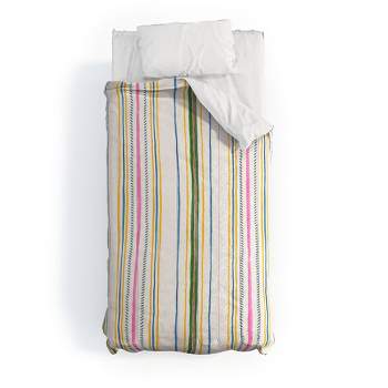 Deny Designs Rachelle Roberts Ticker Stripe Comforter Set Beige