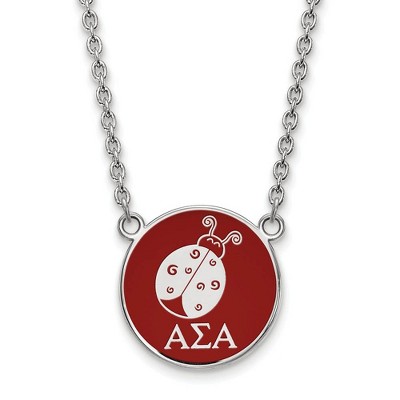 Black Bow Jewelry Sterling Silver Alpha Sigma Alpha Greek Life Necklace 18 Inch