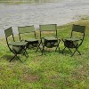 4-piece Folding Outdoor Chair with Storage Bag, Portable Chair for indoor, Outdoor Camping, Picnics and Fishing,Green - 3 of 4