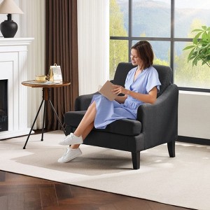 Karl Home 31 inch Linen Sloping Handrail Accent Chair - 1 of 4