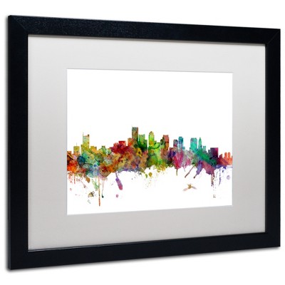 Trademark Fine Art-Michael Tompsett 'Boston Massachusetts Skyline' Matted Framed Art