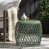Syemin Patio End Table, Hollow Wrought Iron Patio Coffee Table, Decorative Side Table for Living Room, Patio, Yard, Green, 19.75" * 19.75" * 17.75" - 3 of 4