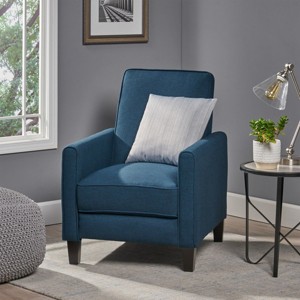 Coolbibila-Adjustable Fabric Push Back Recliner Chair,Elegant Upholstered Reading Chair,Accent Armchair With Footrest And Wooden Legs - 1 of 4
