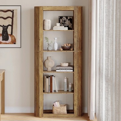 Hommoo 5-Tier Bookshelf Brown