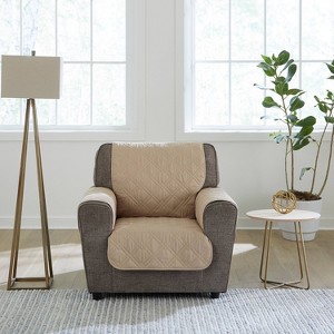 Sure Fit Gemma Chair Furniture Waterproof Protector Cover Taupe: Microfiber, Non-Slip, Pet Friendly - 1 of 4