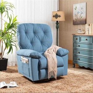 Swivel Recliner Rocking Chair, Soft Lounge Chair with Side Pocket for Living Room, Bedroom, Relaxing Chair For Home – Cuddlewood - 1 of 4