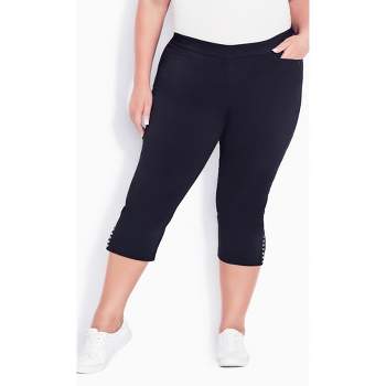 Avenue  Women's Plus Size Super Stretch Crop Pant - Black - 18w