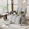 Modern Lounge Conversation Armrests Chair,Polyester Fabric Upholstered Armrests Chair,L Shaped Design Wooden Accent Armchair-Cuddlewood - 2 of 4