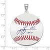 Black Bow Jewelry Sterling Silver Jeff Bagwell Signature LG Enamel Baseball Pendant - 4 of 4