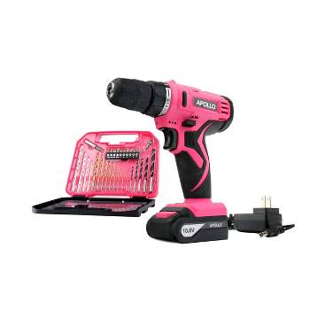 Apollo Tools 10.8 Volt DT4937P Cordless Drill with 30pc Accessory Set Pink