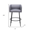 HomeRoots Set of Two 31" Gray and Black Fabric and Steel Bar Height Bar Chairs - 3 of 4