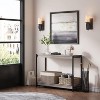Coucheta 40" Farmhouse Console Table with Storage Shelf, Slatted Design Entryway Table for Living Room Hallway - 3 of 4