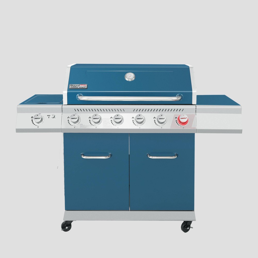 Photos - BBQ / Smoker Royal Gourmet 6-Burner BBQ Liquid Propane 74000 BTU Gas Grill Blue