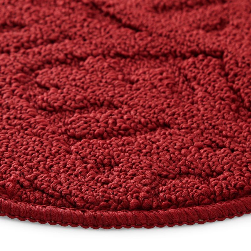 Farmlyn Creek Slip-Resistant Kitchen Floor Mat, Half Round Red Kitchen Rug with Rubber Backing for Office, Sink, Laundry Room, Red, 18x30 In, 5 of 7