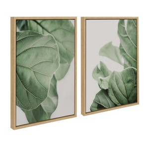 Kate and Laurel Sylvie Plant Study 6 and Plant Study 7 Framed Canvas Set by Alicia Abla, 2 Piece 18x24, Natural - 1 of 4