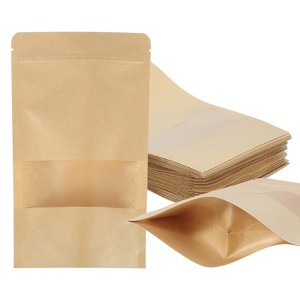 Unique Bargains Kraft Paper Zip Closure Clear Window Food Storage Containers 40 Pcs - 1 of 4