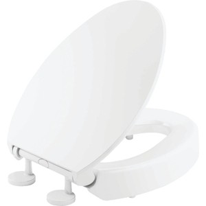 Kohler   Quiet-Close Elevated Elongated Toilet Seat, White 25875-0 - 1 of 4