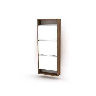NicBex 3-Tier Shoe Cabinet Modern Freestanding Hidden Narrow Shoe Rack with Wood Frame for Entryway,Hallway