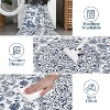 8x10 Blue Vintage Washable Rug, Distressed Medallion Floral Carpet, Non-Slip for Living Room, Bedroom - 3 of 4