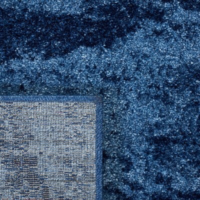Abstract Shag Luxe Light Blue Square Synthetic Rug - 8'x8'