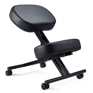 Jomeed  Modern Height Adjustable Ergonomic Support Rolling Home Office Kneeling Desk Chair with 3 Inch Padded Angled Seat, Black - 1 of 4