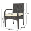 Modern Wicker Outdoor Dining Chair with Cushions Armrest Patio Chairs Set of 2 for Poolside-Tanpinhause - 4 of 4