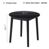 NicBex 31.4" Modern Round Dining Table,Kitchen Table with Rubberwood Table Top for 2-4 Seaters,Black - 3 of 4