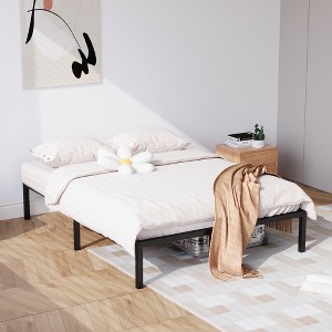 Metal Bed Frame, Twin Platform Bed Frame No Box Spring Needed, with Metal Slat Support, Easy Assembly, Under Bed Storage - 1 of 4