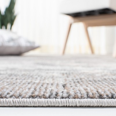 Gray and Beige Rectangular Stain-Resistant Area Rug