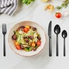 DOMETOUR 24Pcs Tableware Stainless Steel Flatware Cutlery Dishwasher Safe Black - 4 of 4