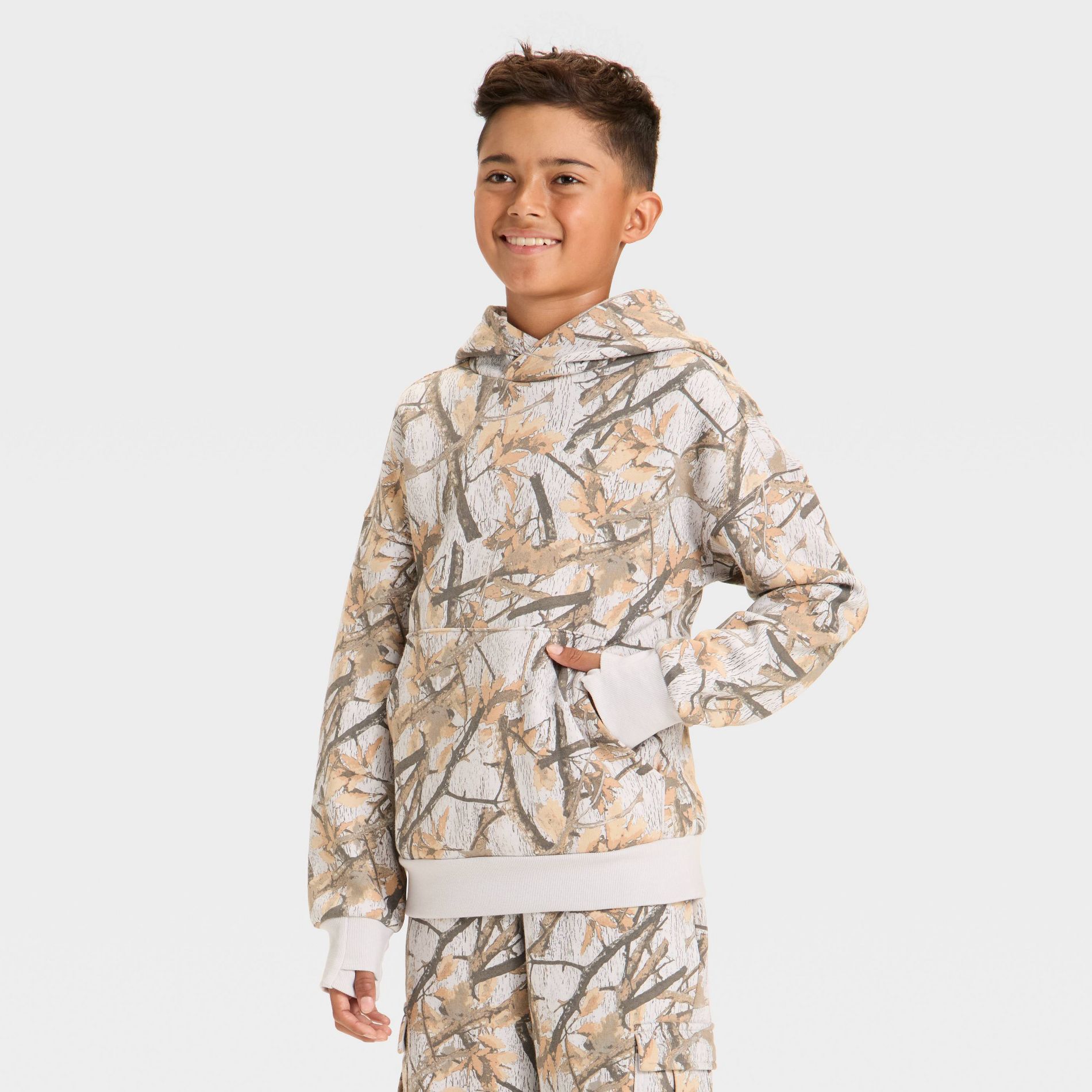 Boys' Fleece Hoodie Sweatshirt - art class™ Gray L